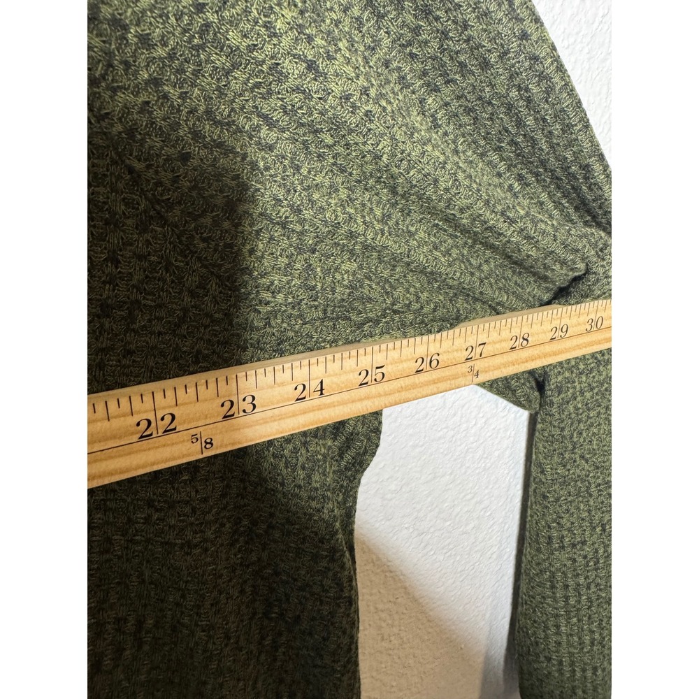 Logo Lounge Womens 1X Olive Green Textured Knit Hoodie Pullover Longline Relaxed - Picture 6 of 7